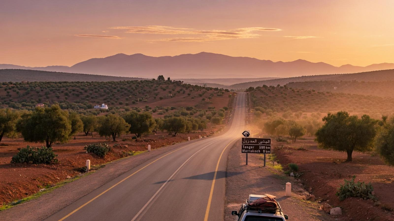 marrakech to tangier distance by road